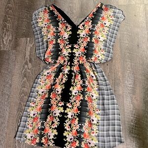 Floral and plaid dress